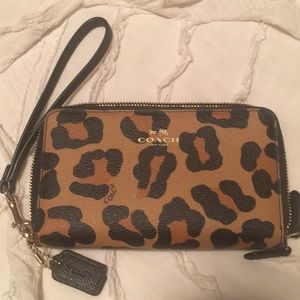 Coach leopard wristlet